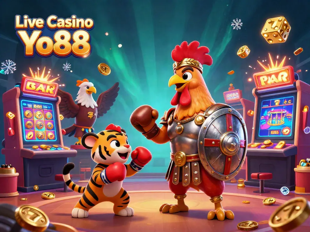 Experience the thrill at Live Casino Yo88 with dealers and vibrant games in a dynamic casino setting.