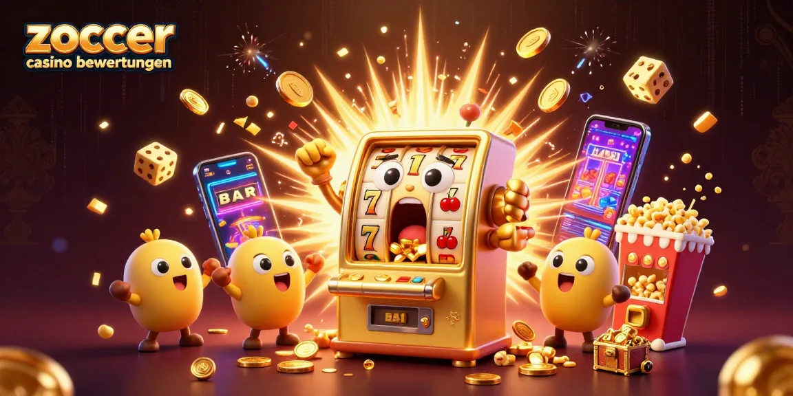 Experience thrilling zoccer casino bewertungen with a lively jackpot celebration featuring animated slot machines.