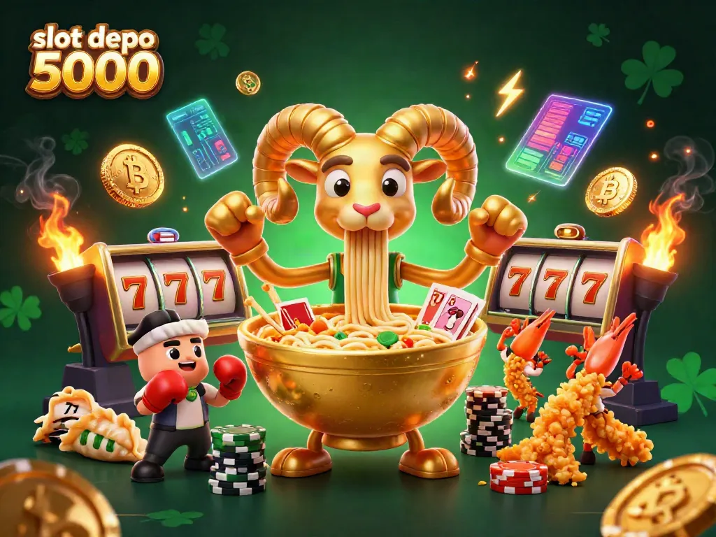 Experience the excitement of slot depo 5000 with animated characters in an energetic casino scene.