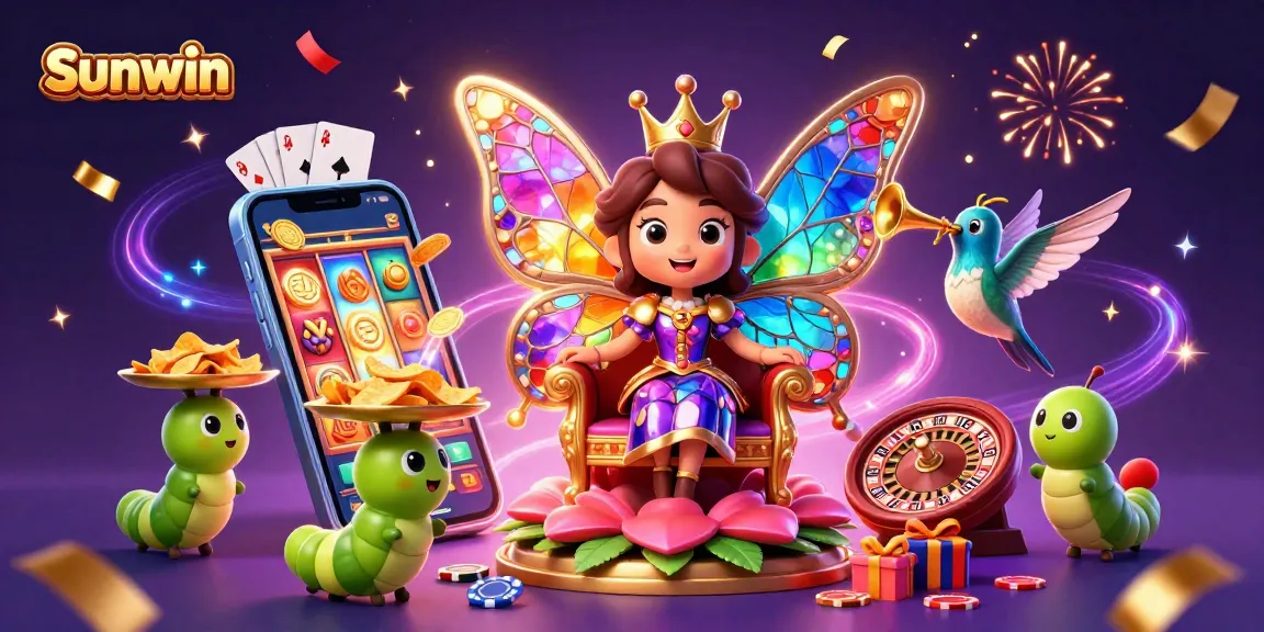 Sunwin enchants players with bright slot games amidst a vibrant casino atmosphere.